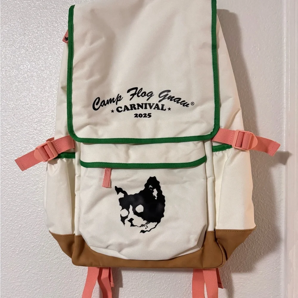 Golf Wang Cream, Green & Pink Canvas Backpack